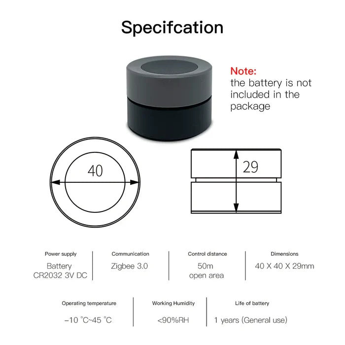 Smart home device specifications.