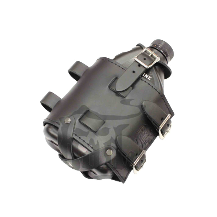 Add a piece of mind to your ride with the FB02 spare fuel/oil bottle carrier!. Hand crafted in USA with premium leather and top quality hardware. Durable and stylish, it's the perfect fit for your motorcycle.