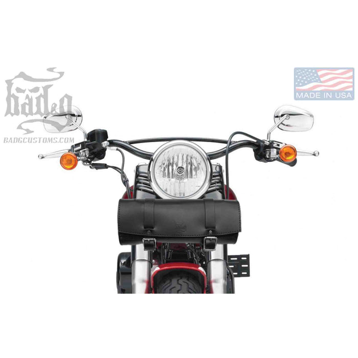 Upgrade your ride with the MT02 tool roll / fork bag. Hand crafted in USA with premium leather and top quality hardware. Durable and stylish, it's the perfect fit for your motorcycle.
