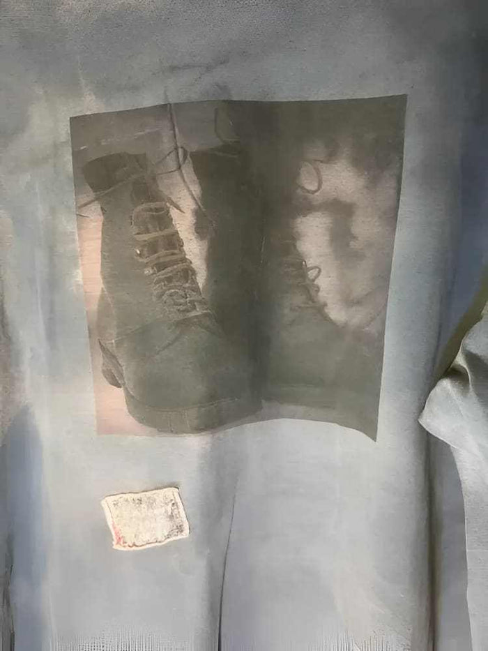 American Worker T-shirt on an Upcycled Carhartt by h.m. Peavy - Re - psychles Vintage Shop & Art Gallery