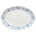 Vila White and Blue Floral Stoneware Large Oval Platter — overall form and detail