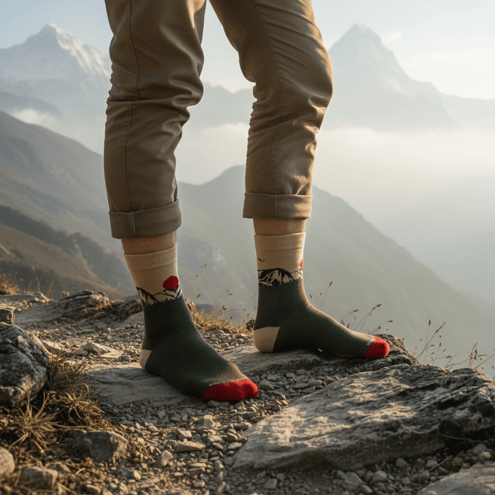 Mountain inspired breathable cotton socks for everyday wear
-Wandersocks Socks- Mountain-