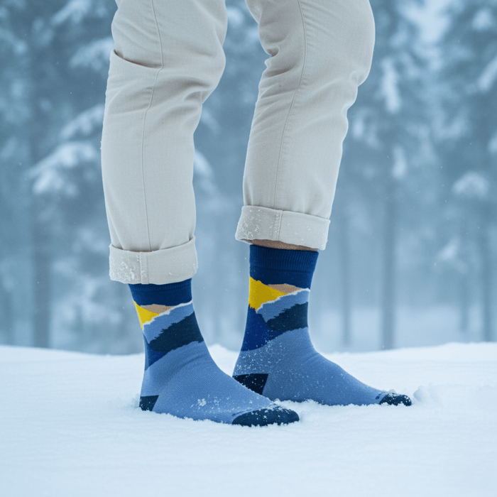 Lightweight sweat wicking anti odor socks


-Wandersocks Socks- Snowy Mountain-