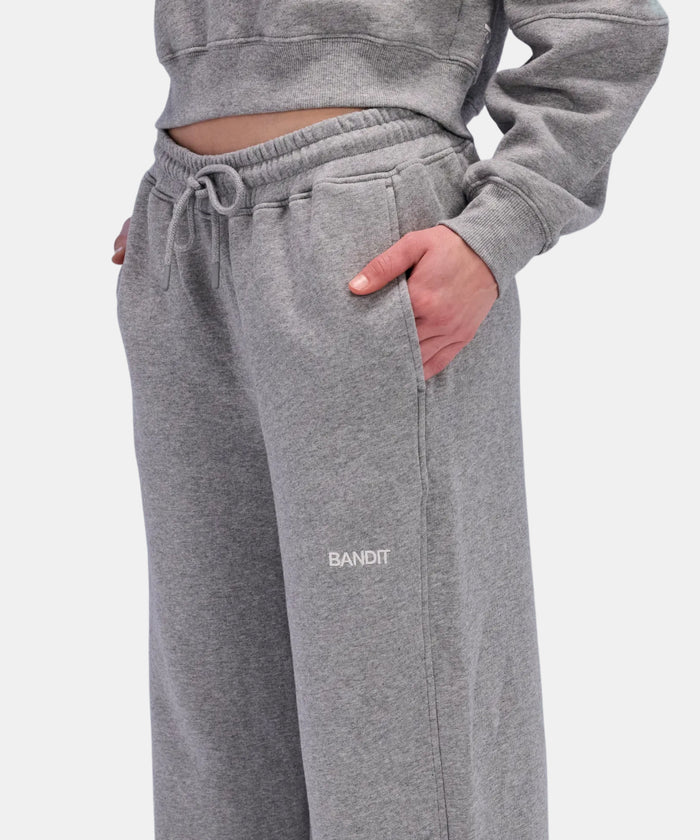 Wide Leg Chiller Sweatpant - Heather Grey