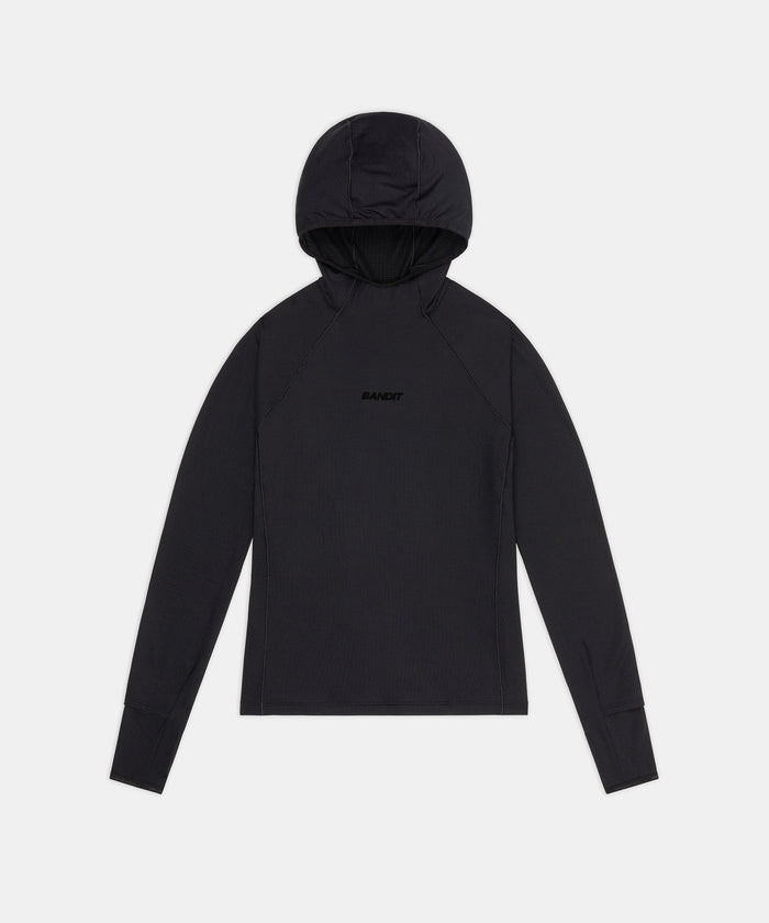 Women's AuraGrid™ Hooded Performance Top - Black
