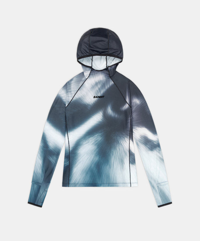 Women's AuraGrid™ Hooded Performance Top - Storm Multi