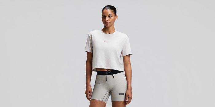Women's Micromesh™ Cropped Run Tee - Plaster