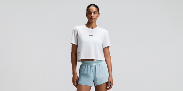 Women's Micromesh™ Cropped Run Tee - White