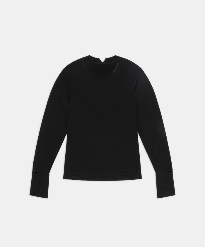 Women's Seamless Wool Blend Long Sleeve - Black
