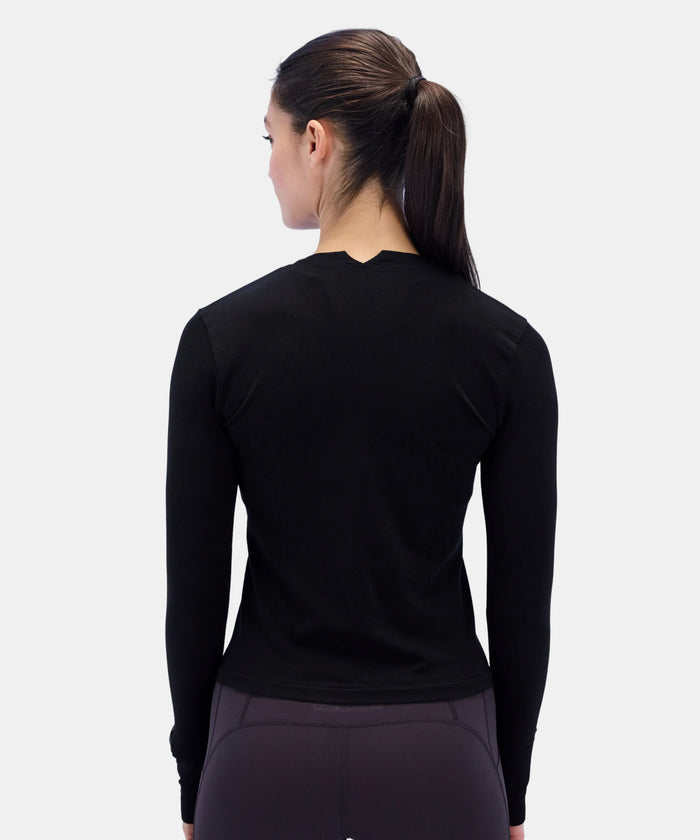 Women's Seamless Wool Blend Long Sleeve - Black