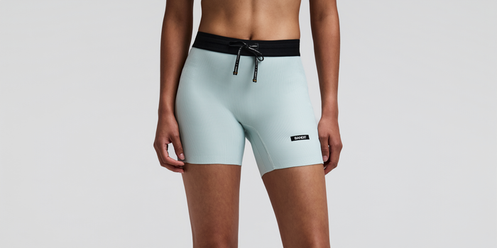 Women's Striped Cadence™ 5" Compression Shorts - Mist / Lagoon