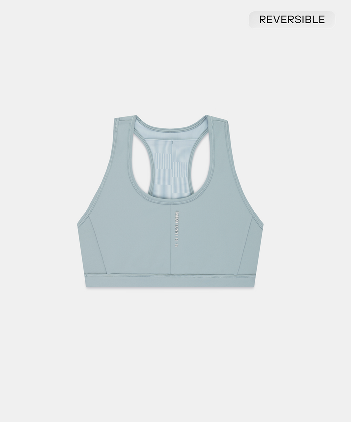 Women's Vanisher™ Reverso™ Scoop Neck Run Bra - Growing Grid - Lagoon / Mist