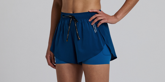 Women's Vento™ 2-in-1 Run Short - Ink Blue / Aegean
