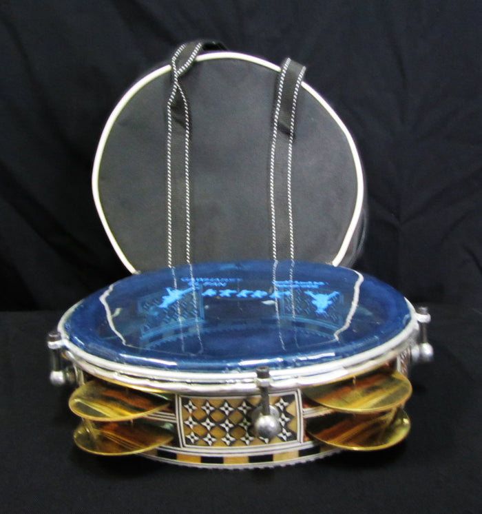 Wood Inlaid Tambourine